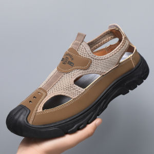 Free Shipping MenS Large-Size Sandals Breathable And Perforated Mesh Design Suitable For Summer Outdoor Activities Lightweight Casual And Beach Wear