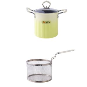 CHAOSON Oil-saving Frying Pan With Lid Splash-proof Fryer Pot Gradient Color Non-stick Deep Fryer Pot Fried Chicken Shop