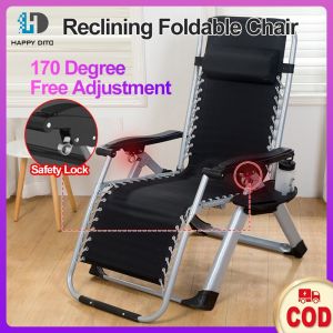 FOLDING CHAIR Portable Folding Camping Picnic Outdoor Beach Garden Chair outdoor folding lounge camping Chair with Pillow but with cup holder-Black color