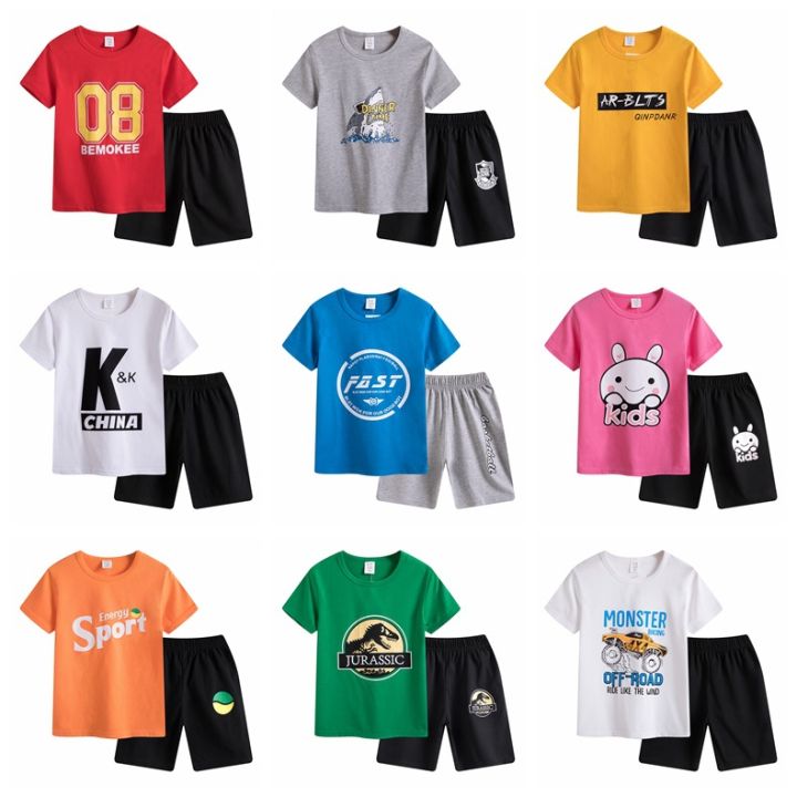 2023 Summer Casual Sport 2pcs Suits Teenage Boys Clothing Sets Short