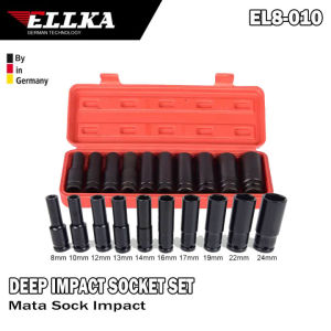 TopTools Impact Socket Set(Stok Siap)10Pcs 1/2 Inch 8-24MM Kunci Sok Set Mata Kunci Impact Impact Socket Set Alat Set Perbaikan Alat Panjang Mencapai Soket Nut Extension Impact Socket