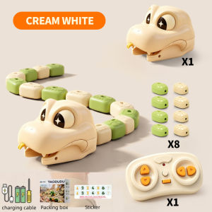 ECILY Mag-netic Greedy Snake Toy Remote Control Car 2-Player Interactive RC Battle Game with Energy Beans Rechargeable Educational Gift for Kids Boys Parent-Child Fun