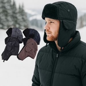 DE9H ฤดูใบไม้ร่วงฤดูหนาวที่อบอุ่น หมวกเล่ยเฟิง ไนลอนทาสลอน หนาขึ้น หมวกฮู้ดขนนุ่ม แฟชั่น ป้องกันน้ำ หมวกกันหนาว สำหรับผู้หญิงผู้ชาย