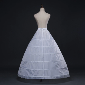 ชุดเดรสกระโปรงยาว 6 ห่วง สุ่มชุดแต่งงานเจ้าสาว เจ้าหญิง สีขาว สไตล์วินเทจ