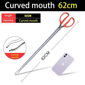 4Pcs Stainless Steel Anti Slip Eels Clip Long Handle Crab Tongs Garbage Clip For BBQ Seafood Clip