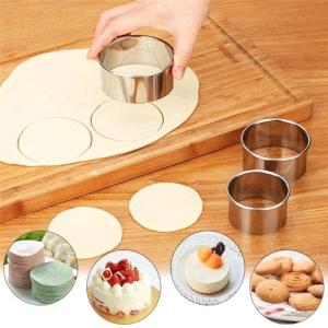Round Cookie Cutters Biscuit Cutters Stainless Steel Dumpling CuttersCake Pastry Cutters Cake Cookie Scone Cutters Molds Stamps for Cooking Baking DIY