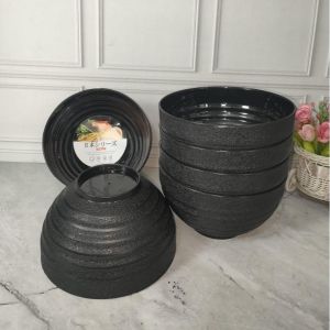 12 Pcs Mangkuk Ramen Hitam cantik dan Lucu  / Mangkuk Ramen Bahan Plastik PP / Mangkuk bakso/ Mangkuk Ulir / Mangkok Jepang Series / Mangkuk Ramen Japan Hitam / Bukan Mangkuk Melamin / Bukan Mangkok Melamin