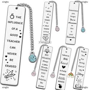 [COD] xingtu Stainless Steel Metal Leaf Rhinestone Pendant Bookmark Student Teacher Gift Read Home Bookmark Learn Supplies Teachers Day Gift