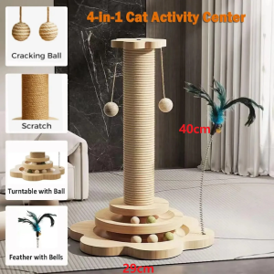 Lovinland Cactus Cat Tree Cat Tower for Indoor Cats with Sisal Covered Scratching Post Condo Plush Perches and Fluffy Balls Multi-Level Cat Climbing Frame Play House Activity Center