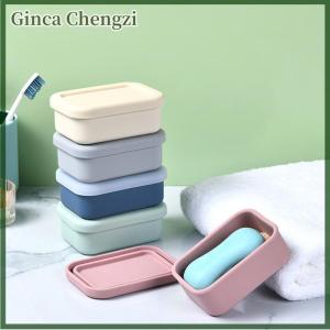 Ginca Giữ thanh dầu gội rắn Hộp đựng xà phòng du lịch chống rò rỉ lớn Hộp xà phòng silicon với lớp thoát nước hộp đựng xà phòng tăng cường