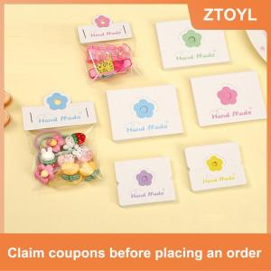 【ZTOYL】 100pcs Lot Foldable Packaging Paper Cards Colorful Flowers Cards For Handmade Jewelry Retail Hang Tag Flowers Display Cardboard