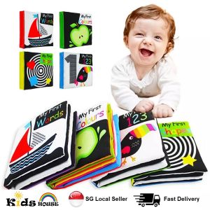 Kidshouse 4 Books/Set Baby Fabric Cloth Book Soft Book Early Educational Toy Early Development Learning Infant Baby Toddlers Boys Girls ET100