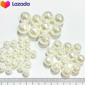 ลูกปัดมุก 6 8 10 มิล Pearl Bead ลูกปัดมุกสีขาว ลูกปัดมุกสีครีม
