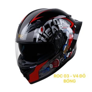 MŨ BẢO HIỂM FULLFACE 2 KÍNH LÓT THÁO RỜI CHÍNH HÃNG ROC R03(TẶNG THÊM 1 KÍNH CHỐNG GIỌT BẮN)
