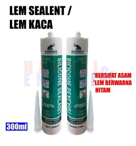 LEM Sealent Kaca Silicone Acetic Neutral Silen White Black Clear 300ml / Lem Sudut Serbaguna Wastafel Aquarium