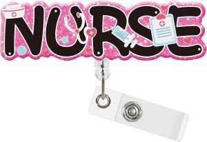 RN BSN Retractable Badge Holder Reels with ID Clip for Registered Nurse Nursing Name Tag Card RN BSN Accessories for Work Nurses