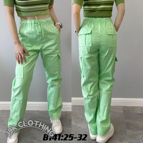 Flare corduroy pants in lime green - Himelhoch's Department Store
