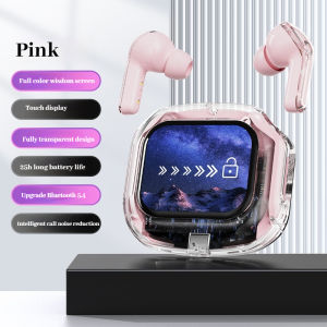 Airmax Color Screen Wireless Earphones Transparent Touch Screen Digital Waterproof Bluetooth 5.4 Dual Channel Sports Earphones