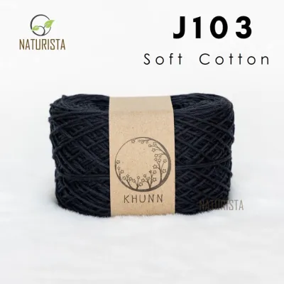 KHUNN 4-PLY Cotton Yarn Soft Silk Weight 50g 100g Black And White Tone