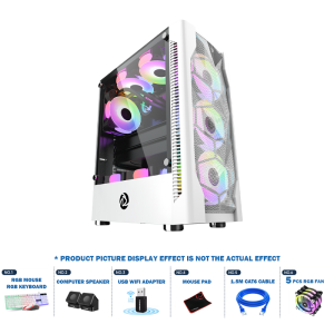 AMD Ryzen 5 5500 Gaming PC Set With RX580 8GB GPU DDR4 16GB RAM M.2 Nvme 512GB SSD Full PC Set Desktop Computer