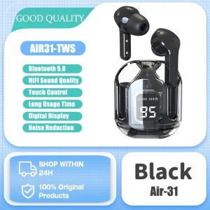 TWS Air31 Earphone Wireless Bluetooth 5.3 Headphones Noise Reduction Earbuds Sport Gaming Headsets with Charging Case