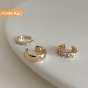 【PCWFKef】 ต่างหูเซอร์คอนคลิปหนีบน่ารักสำหรับผู้หญิงต่างหูแบบห่วงคล้องหูแบบไม่เจาะหูกระดูกอ่อนปลอมสำหรับเครื่องประดับแฟชั่น