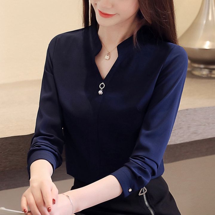 Navy blue shop chiffon blouse