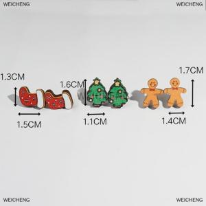 [COD] WEICHENG 3 Pairs Cute Christmas Tree Gingerbread Man Stud Earrings For Women Simple Acrylic Xmas Hat Elk Earrings Friendship Jewelry Gift