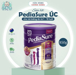 850g Sữa Bột PediaSure Úc Nắp Tím Vani Bé Biếng Ăn Tăng Cân Thấp Còi 1-10 Tuổi