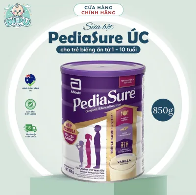 850g Sữa Bột PediaSure Úc Nắp Tím Vani Bé Biếng Ăn Tăng Cân Thấp Còi 1-10 Tuổi