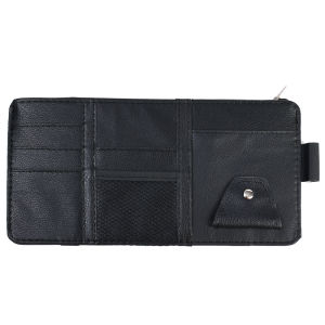 Universal Car Sun Visor Clip Storage Card Holder Bag Multiple Pockets Interior Organizers Car PU Leather Storager Bag