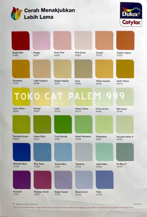 CAT TEMBOK INTERIOR DULUX CATYLAC PUTIH 1501 / WARNA 5KG GALON