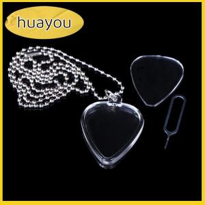 huayou Guitarists Storage Guitar Pick Collection Box Clear Holder Keyring Bag Heart Shaped Picks Size Case Musical Accessories