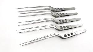 คีมจับเนื้องอกสแตนเลส คีมจับสมอง แบบปืน คีมจับเนื้อเยื่อประสาทขนาดเล็ก เครื่องมือขนาดเล็ก