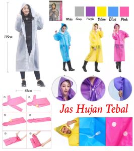 Jas Hujan Tebal Model Poncho Waterproof Bahan EVA Jas Hujan Transparan Anti Air
