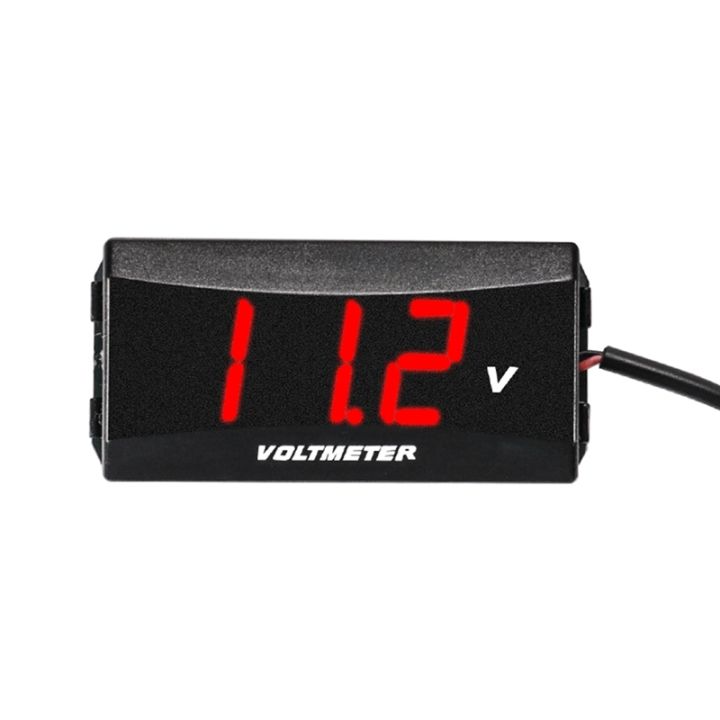 (UHDX) Motorcycle Mini LED Digital Voltmeter Monitor Panel Meter Volt