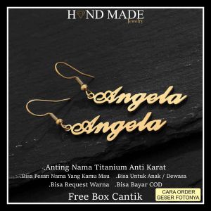 anting nama titanium anti karat anak dewasa anting titanium anting nama murah anting