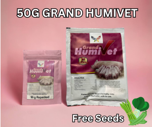 50g Grand Humivet Repacked - Original Super Growth Booster Vitamins Supplement Feed for Pigs Chickens Fish Dogs - NPK
