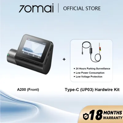 70mai A200 Dashcam 1080P Dual Channel Full HD+HDR 24H Parking Surveillance 2-Inch LED Screen DashCam
