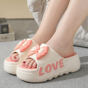 ON ROAD รองเท้าแตะผู้หญิงผีเสื้อปิดกั้นสีหนา ๆ นุ่มนวลและน่ารักหวานรองเท้าแตะริมทะเลหวาน