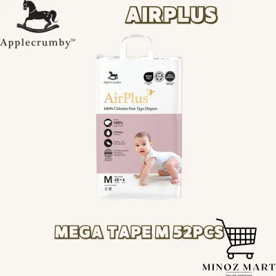 APPLECRUMBY BABY DIAPERS AIRPLUS / SLIMDRY / PUREBASIC BABY / 10PCS TRIAL PACK / MEGA PACK / PULL UP / PANTS / TAPE / NEWBORN