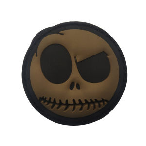 LZD  Luminous Cartoon PVC Soft Rubber Evil Smiley Armband Velcro Patch Morale Medal Backpack Stickers