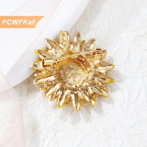 【PCWFKef】 Cổ Điển Thu Thập Vẻ Đẹp Hoa Từ Hoa Hướng Dương Trâm Cài Cho Phụ Nữ Cô Gái Bên Cưới Trâm Pins Quà Tặng