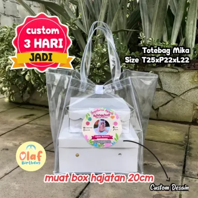 Tas Mika Transparan Ulang Tahun Anak Muat kardus 20x20 Goodie Bag Hajatan Ready Stock dan Custom