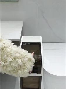 Toilet Slim Cabinet Gap Storage 4  Toilet Cabinet Shelf  Narrow Storage Cabinet Toilet Organizer  Bathroom Shelf Rack Bathroom Trolley Multi-Layer Plastic Locker Installation-Free Storage Rack