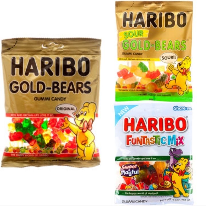 Haribo Gummy Bears Goldbears Cola Sour Goldbear Funtastic mix Twin ...