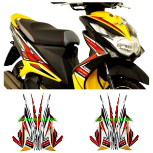 STIKER STRIPING MOTOR LIS BODY MOTOR STICKER MOTOR YAMAHA XEON RC TAHUN 2013 WARNA HITAM-KUNING