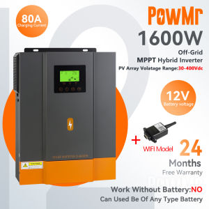 PowMr 1.6KW Hybrid Solar Inverter 12V Hybrid Inverter MPPT Off Grid Inverter Include WIFI Module Off Grid Inverter