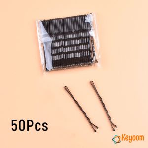 Keyoom กิ๊บดำ 50 ชิ้น กิ๊บดำติดผม ทรงผมเรียบง่ายคลิปเล็ก วัสดุดีเยี่ยม hair clip