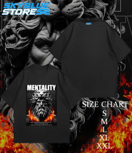 Kaos T-shirt Hard Vintage MENTALITY Combed Cotton Skyblue/Grey - Lengan Panjang Casual Nyaman